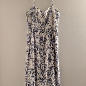 Blue and white linen H&M dress